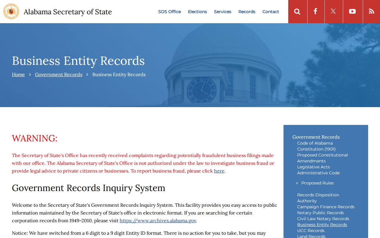 Montgomery residents directory Alabama business entity search