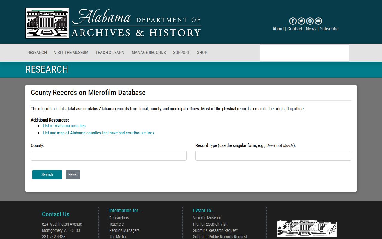 Montgomery previous residents county records on microfilm search